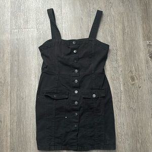 H and M Brand size medium black denim dress.